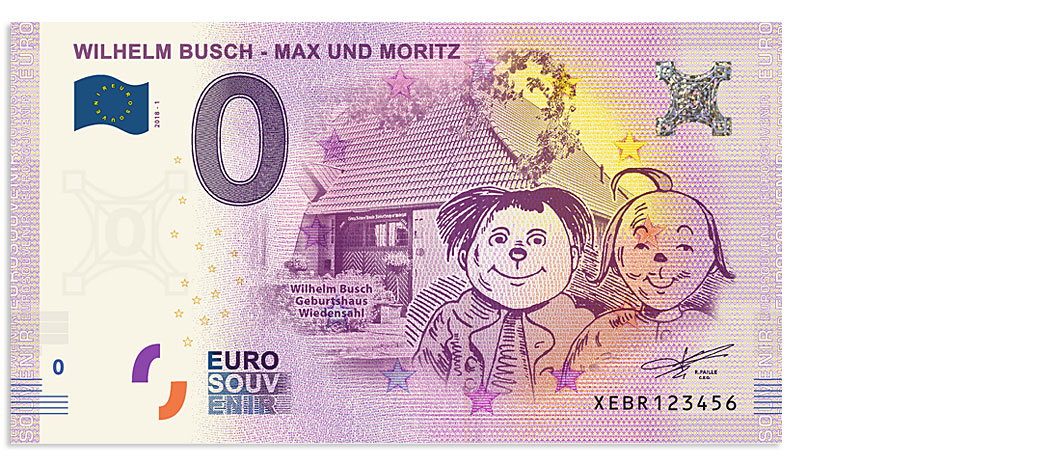 0-Euro-Schein Max und Moritz